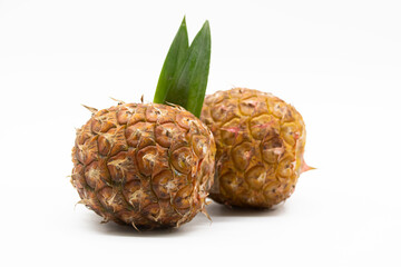 whole pineapple isolated on white background.