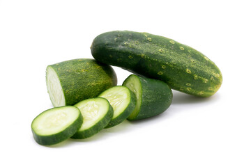 cucumber over on white background