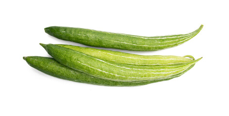 Snake gourd isolated on white background.