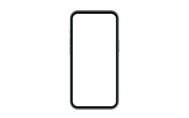 Black smartphone with blank screen isolated on white background. Mockup to showcasing mobile web-site design or screenshots your applications - Clipping Path