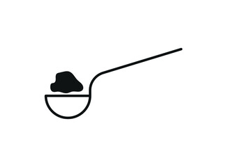 Spoon with sugar, salt, flour or other ingredient icon