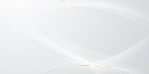 Elegant white background with elegant golden elements. Modern 3D Abstract Vector Illustration Design