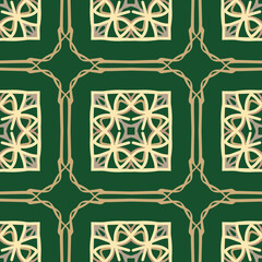 Seamless Pattern with Tribal Shape. Designed in Ikat, Aztec, Folklore, and Arabic Style. Ideal for Fabric Garment, Ceramics, Wallpaper. Vector Illustration.
