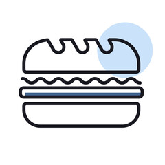 Subway Sandwich vector icon. Fast food sign