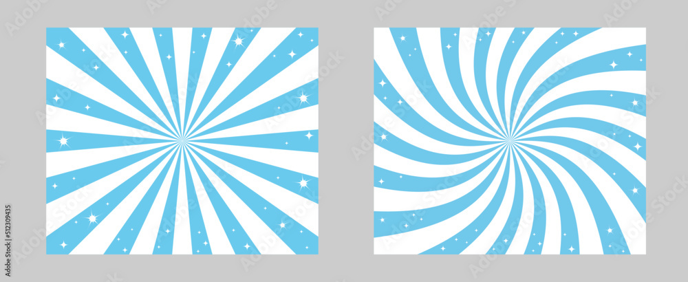 Aufkleber solar explosion sun burst effect. vector sunburst wallpaper. blue color burst set of 2 sun rays back