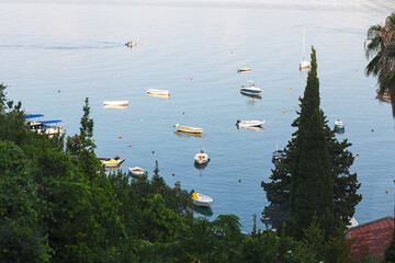 View of the old town from the side of Budva, Montenegro. one of the best preserved medieval cities...