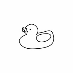 Hand drawn duck float icon, simple doodle icon