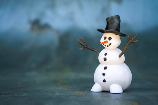sweet snowman figure 3d printed