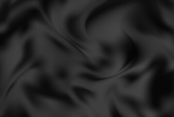 Vector black cloth background abstract with soft waves fabric texture background.