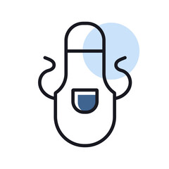 Kitchen apron protective garment vector icon