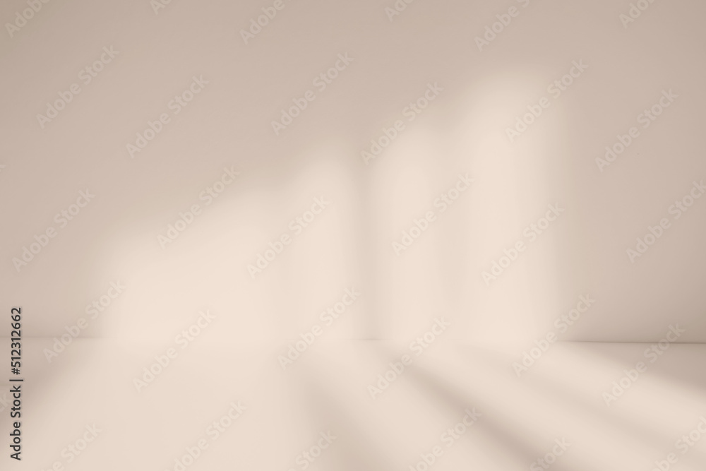 Aufkleber Abstract pastel color studio background for product presentation. Empty room with shadows of window. Display product with blurred backdrop.