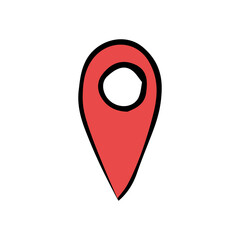 Point icon. Doodle vector illustration with sign