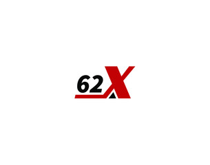 Fototapeta na wymiar 62 Times, 62X Initial letter logo