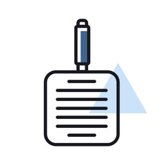 Grill pan vector icon. Kitchen appliance