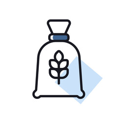 Bag flour vector icon. Kitchen appliance