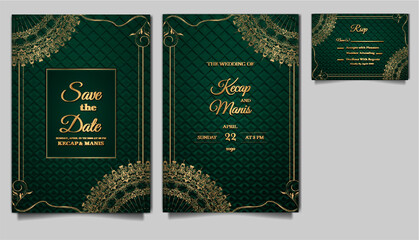 luxury wedding invitation card paper template set