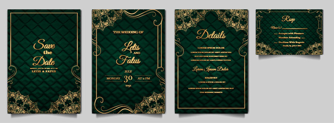 luxury wedding invitation card set