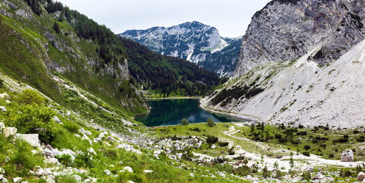 Hiking High Above Krn Lake on Footpaths of WWI