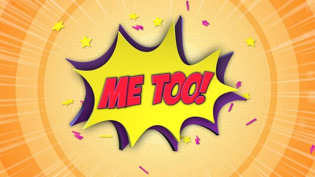 ME TOO Comic Text Animation, with Alpha Matte, Loop, 4k
