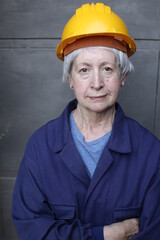Senior female construction worker headshot