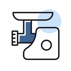 Electric meat grinder vector icon