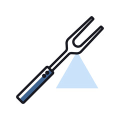 Bbq fork vector icon. Kitchen appliance