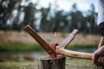 axe and firewood