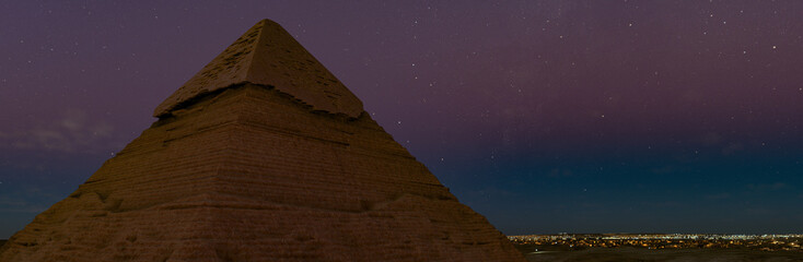 Fototapeta na wymiar Stars night sky pyramid 