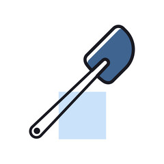 Silicone kitchen spatula vector icon