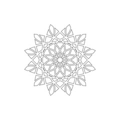 Mandala, floral element, decorative ornament, vector illustration.
