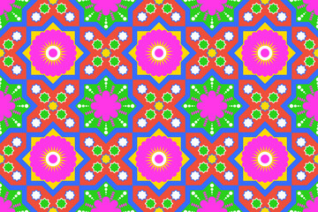 Ethnic tribal seamless pattern geometric boho style for native clothing, embroidery design, traditional fabric, Aztec textile, wrapping, batik, curtain, carpet, background, wallpaper art, illustration