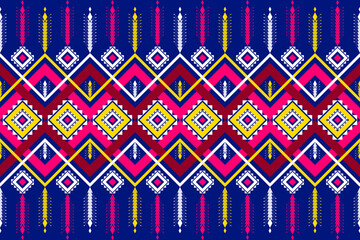 Ethnic tribal seamless pattern geometric boho style for native clothing, embroidery design, traditional fabric, Aztec textile, wrapping, batik, curtain, carpet, background, wallpaper art, illustration