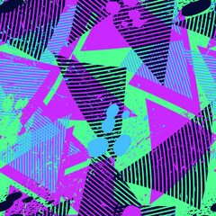 Urban abstract creative pattern with grunge spots and triangle elements