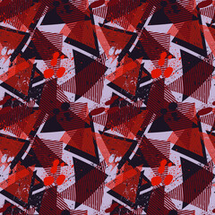 Urban abstract creative pattern with grunge spots and triangle elements
