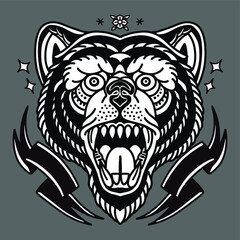 animal tattoo by hand drawing.Tattoo art highly detailed in line art style-05