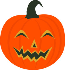 friendly cute  smile orange halloween pumpkin carving