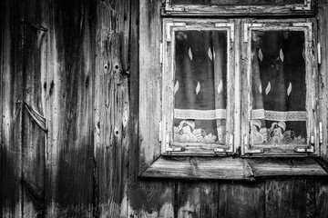 Window of old wooden house