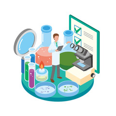 化学実験研究のイメージイラスト