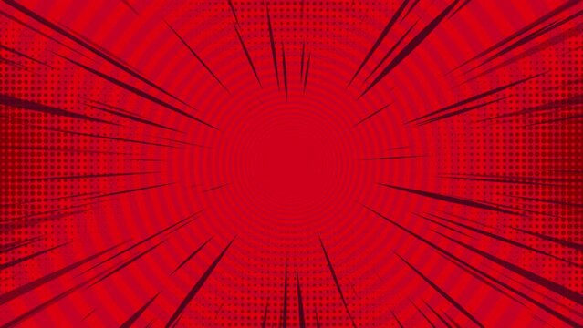 Red pop art background with speed lines.