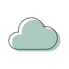 Outline cloud flat icon design 