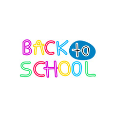 Colorful hand lettering typography back to school illustration 