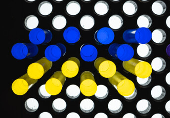 Blue and yellow lights,Abstract composition.Pray for Ukraine concept.Ukranian flag colors,background