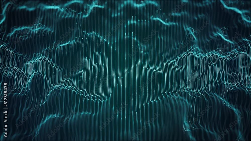 Poster abstract digital flowing lines technology background loop/ 4k animation of an abstract wallpaper bac