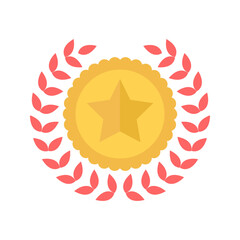 Golden award with shining wreath vector illustration 