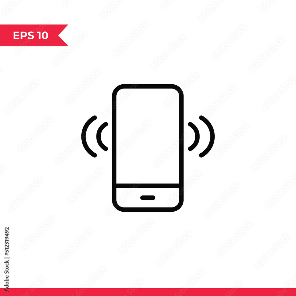 Sticker phone vibration icon vector. vibration sign