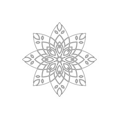 Mandala, abstract floral ornament, vector illustration.