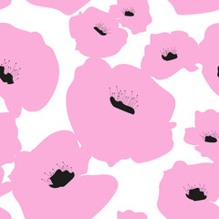 Seamless pattern in the form of a poppy flower. Vector illustration