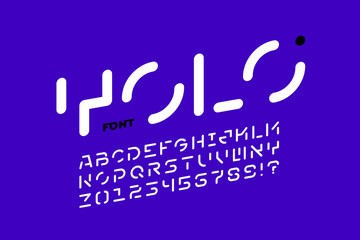 Fototapeta na wymiar Minimal style font design, alphabet letters and numbers vector illustration