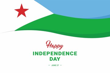 Djibouti Independence Day. Vector Illustration. The illustration is suitable for banners, flyers, stickers, cards, etc.