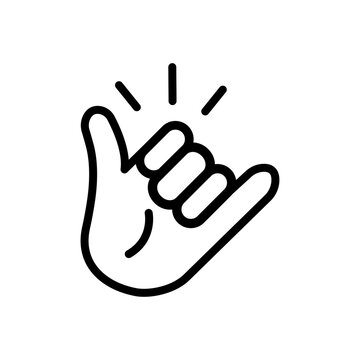 Hang loose gesture line icon, gesture and finger, shaka hand vector icon, vector graphics, editable stroke outline sign, eps 10.